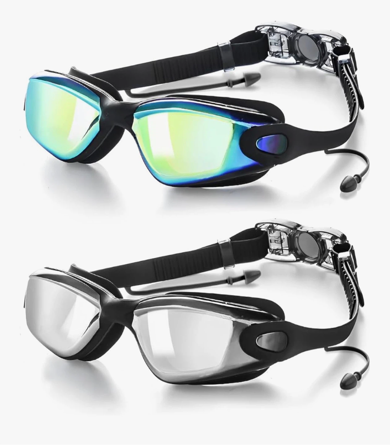 Swimming Goggles with Soft Nose Bridge and Silicone Material