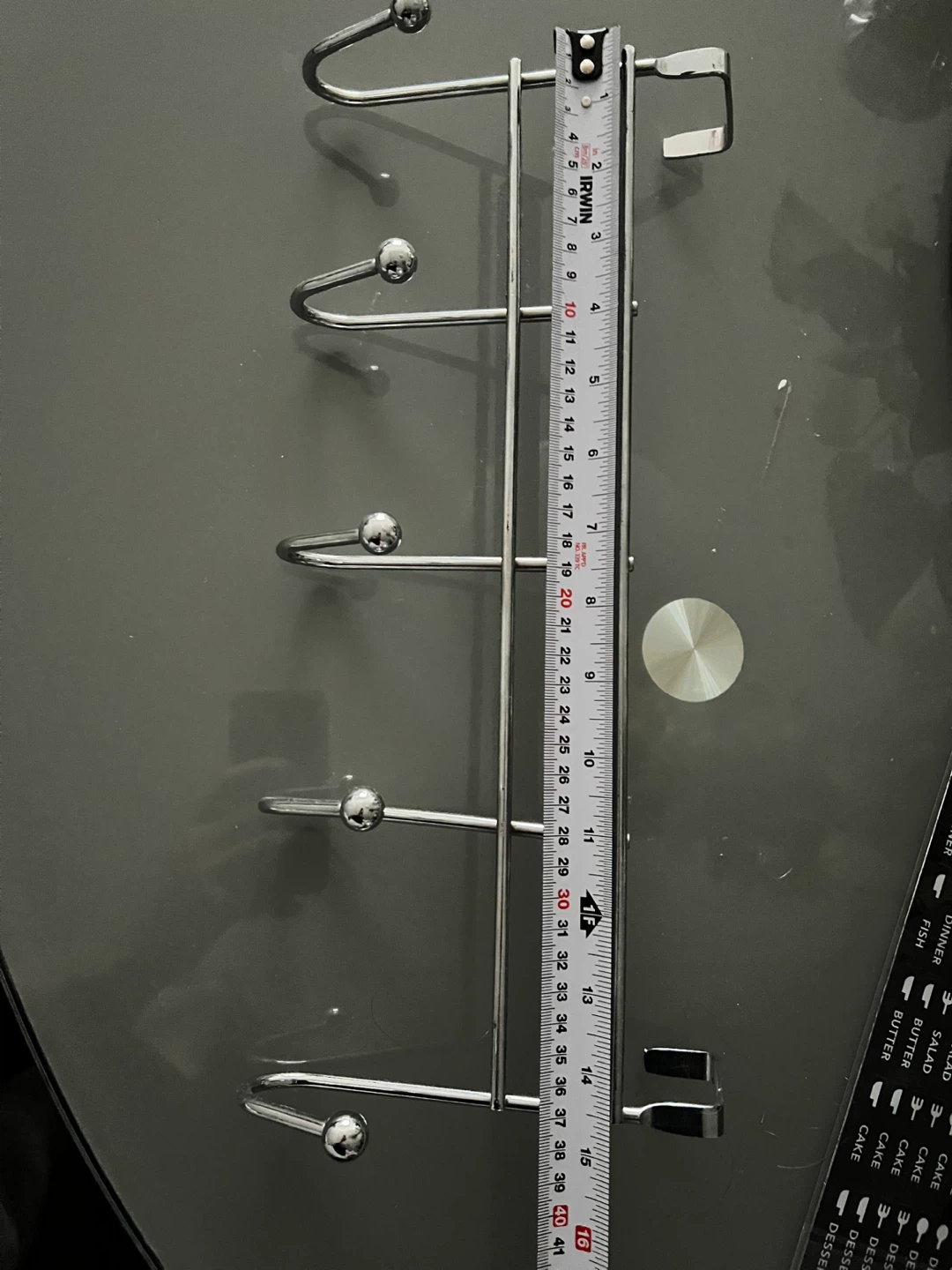 Silver Metal Over-the-Door 5 Hook Rack - photo 2