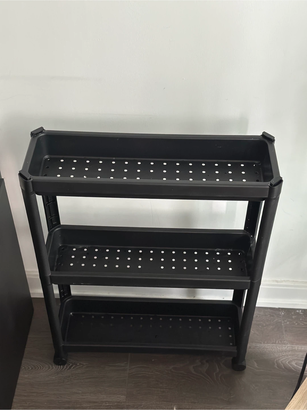 Black 3-Tier Plastic Storage Shelf
