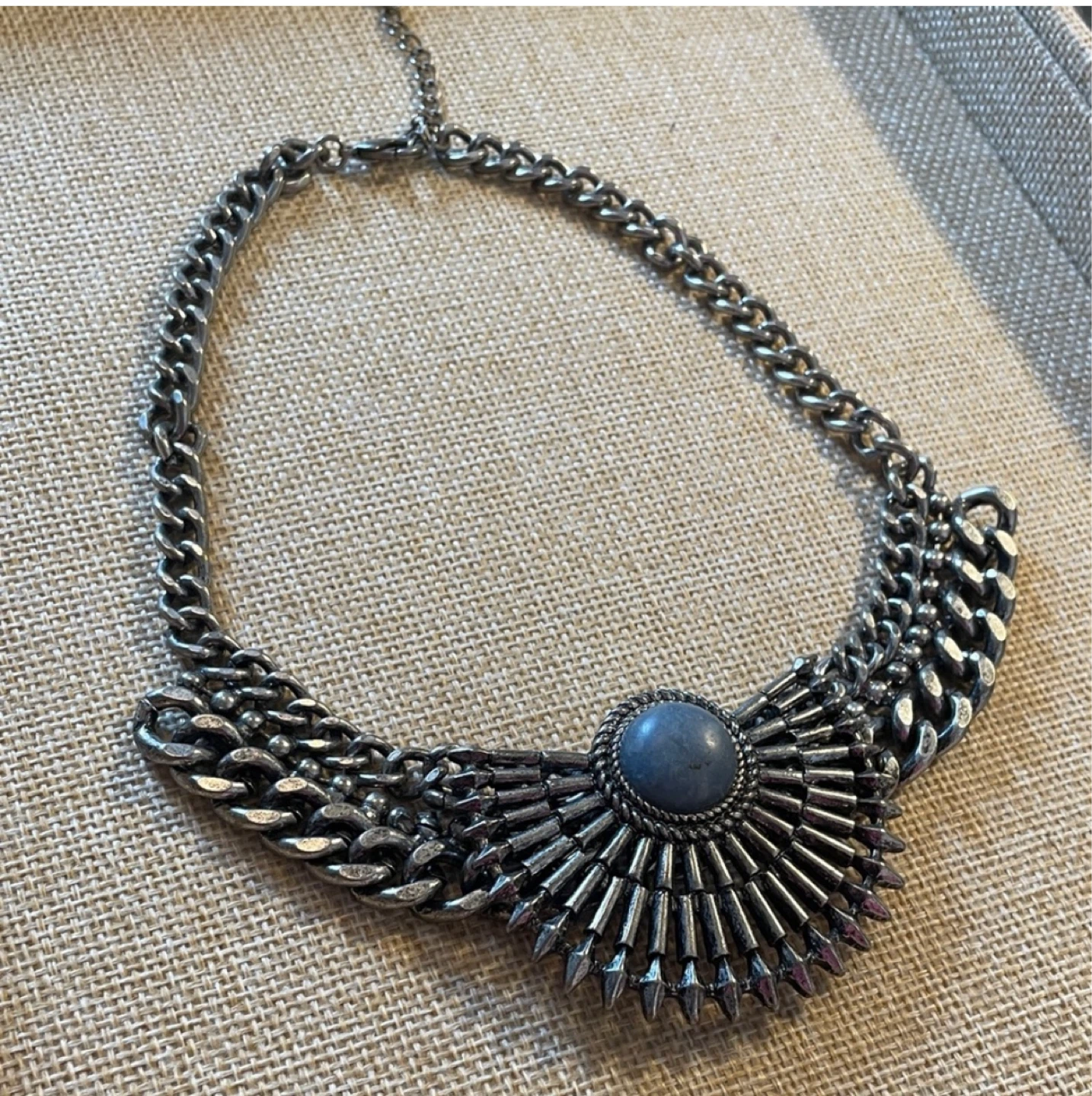 Statement Necklace with Blue Stone - photo 2