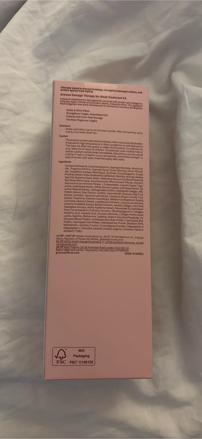 BRAND NEW Kbeauty Growus Damage Therapy No-Wash Treatment EX - photo 2