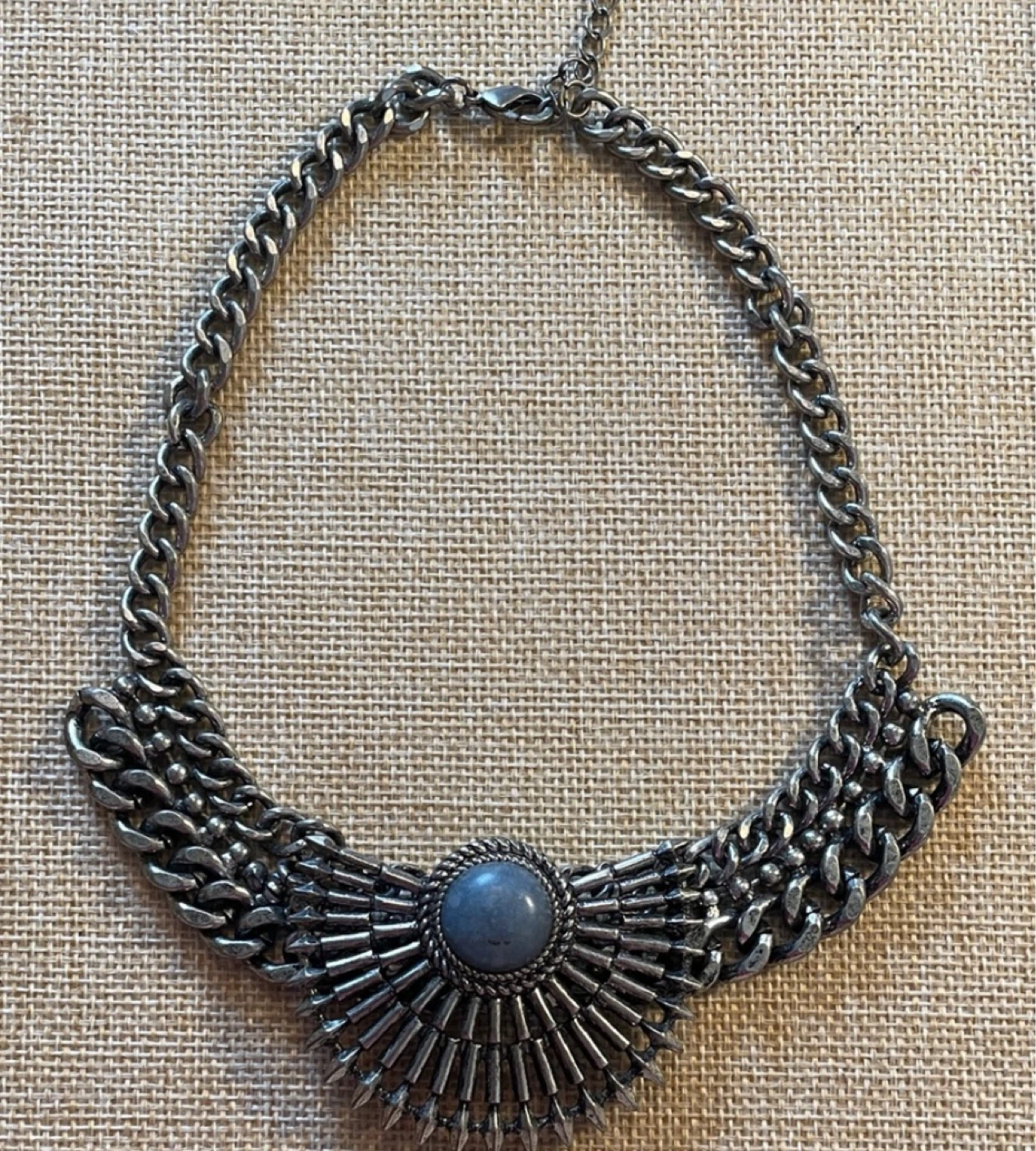 Statement Necklace with Blue Stone