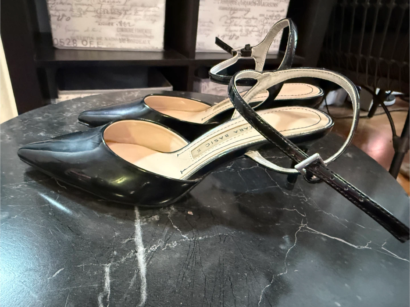 Zara Basic Collection Black Patent Heels - Size 35 - photo 2