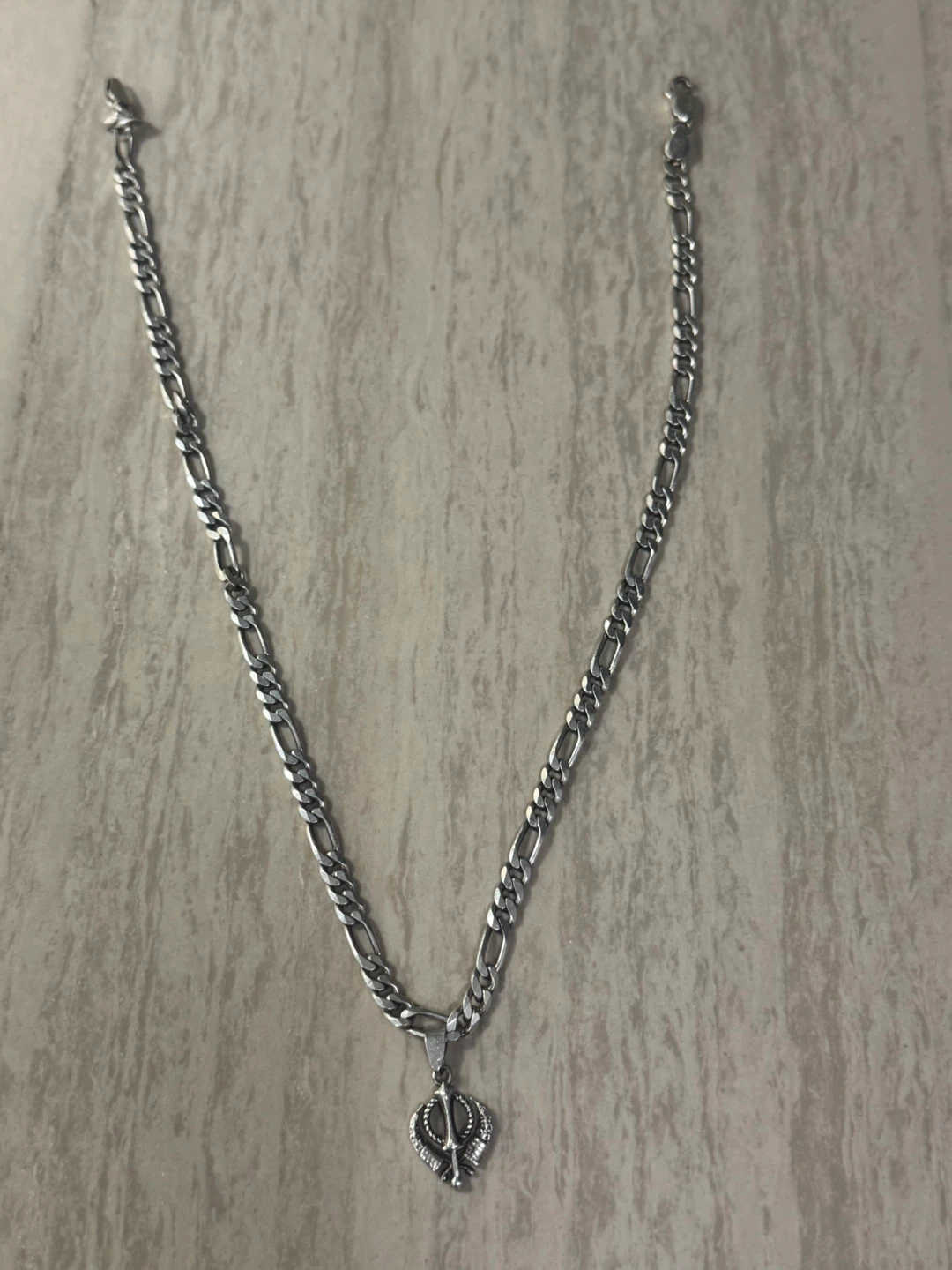 Silver Chain Necklace with Khanda Pendant - photo 4