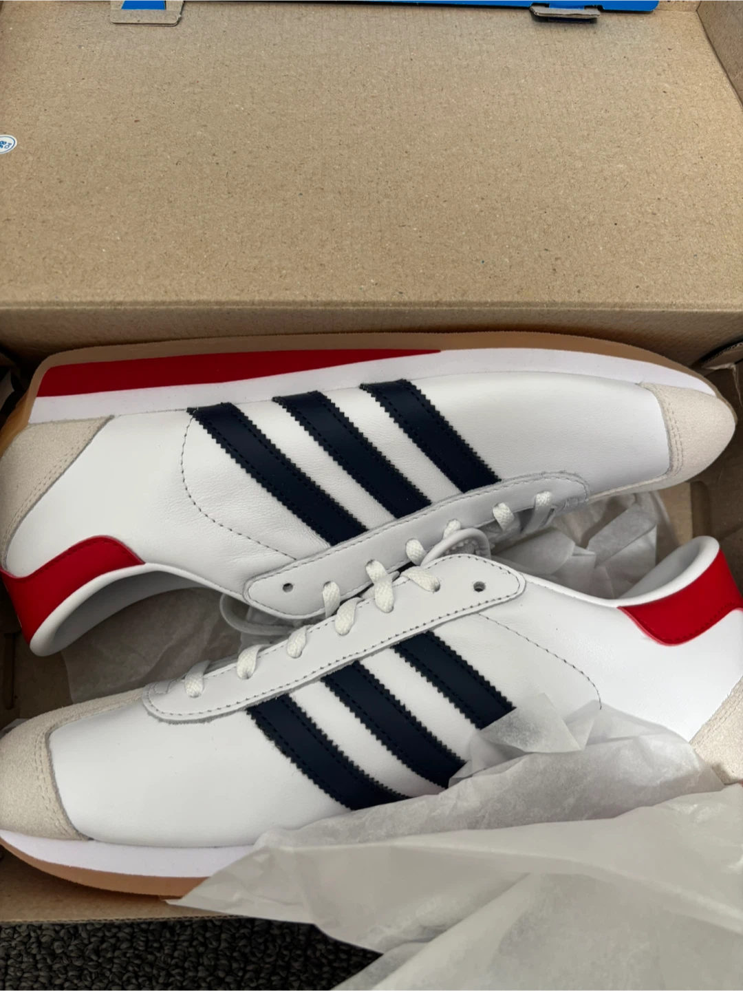 Adidas Country II Sneakers - White/Navy/Red - Size 10.5 - photo 2