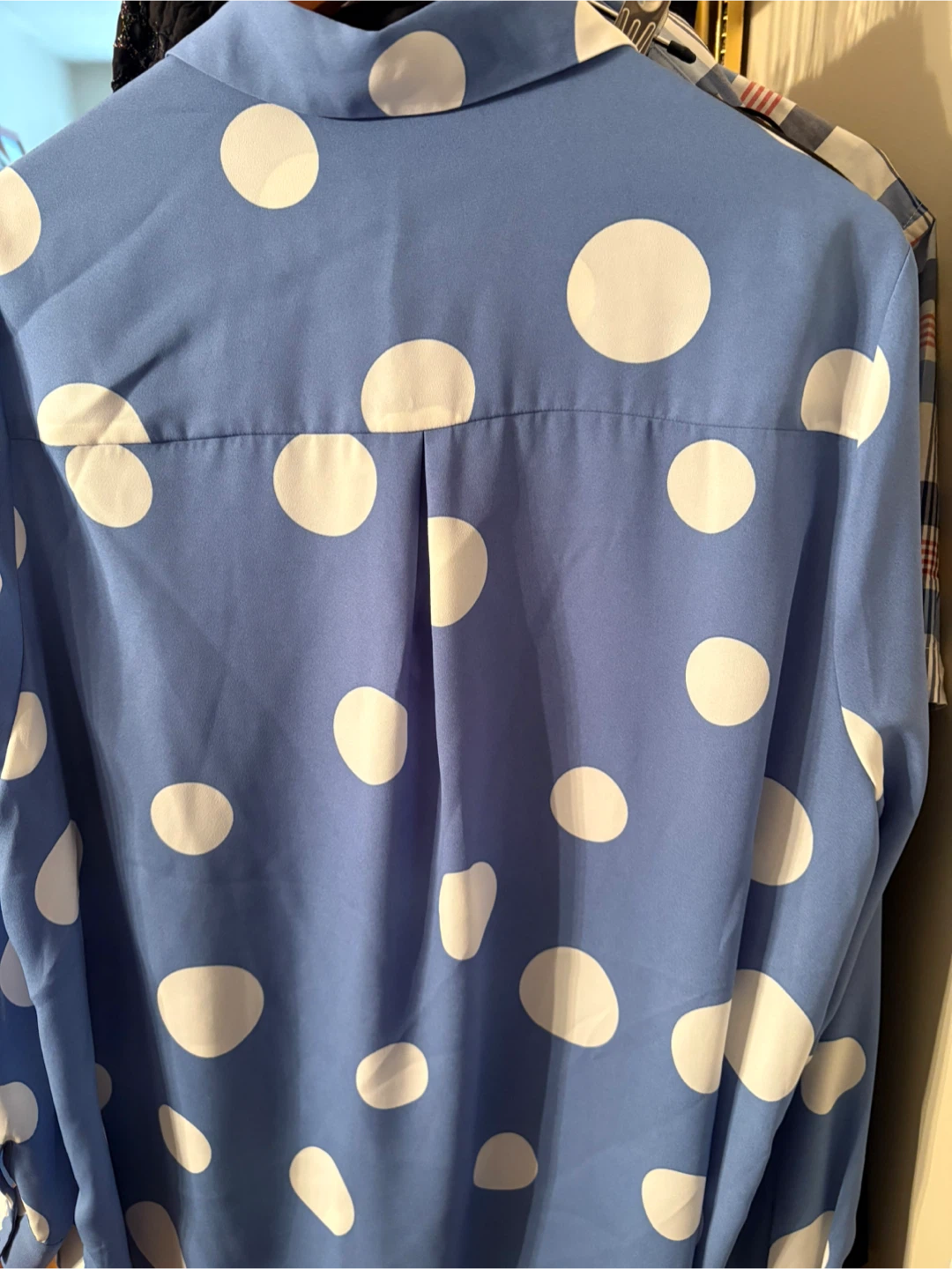 Laura Blue Polka Dot Blouse Size 16 - photo 4