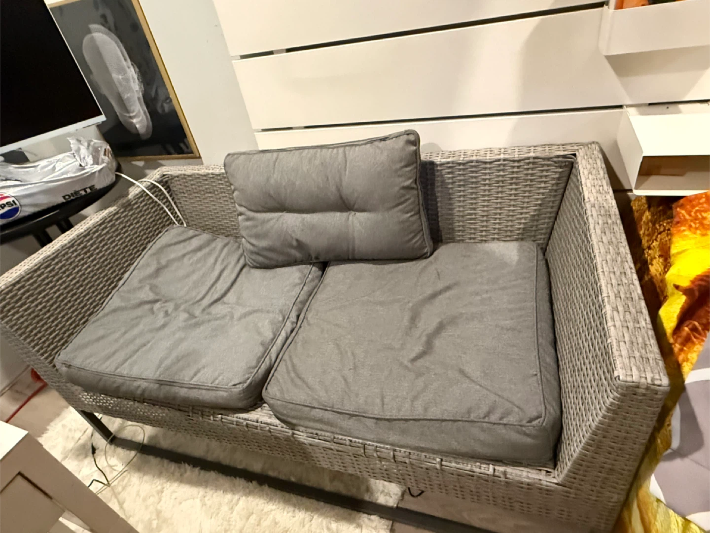 Wicker Loveseat with Cushions