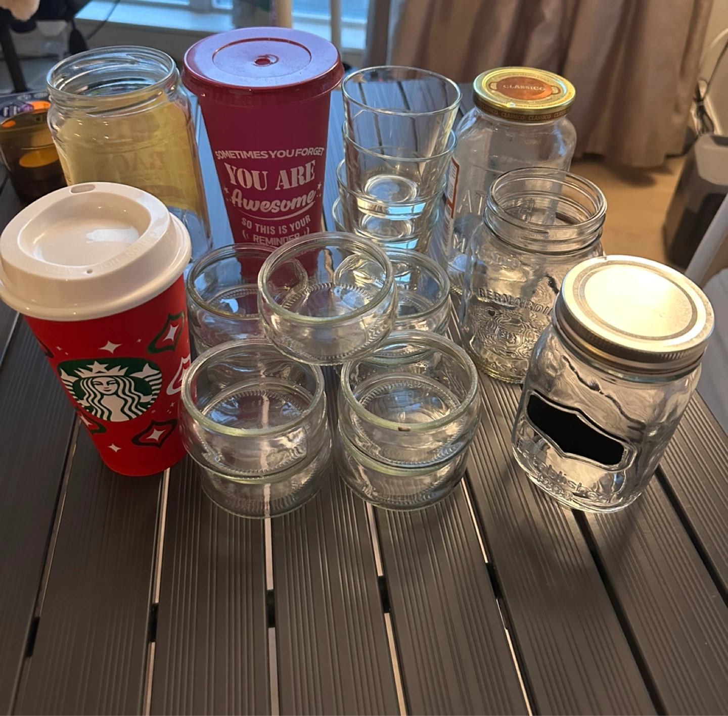 Assorted Glass Jars and cup 🥕