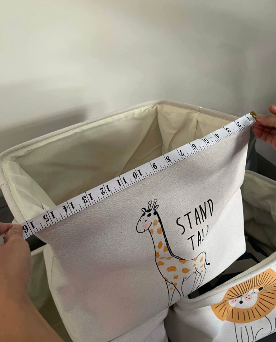 Canvas Storage Bins with Animal Prints (Set of 3) - photo 3