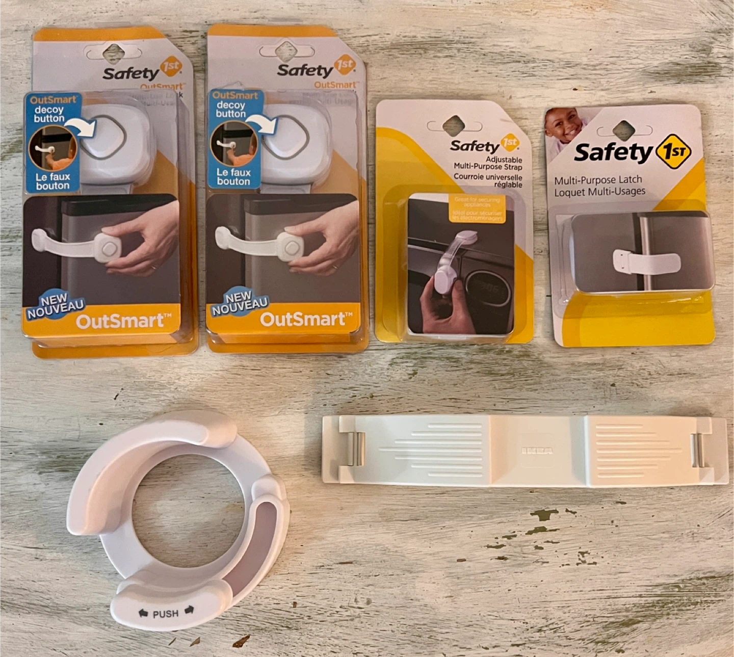 Safety 1st childproofing locks + IKEA door stopper bundle.