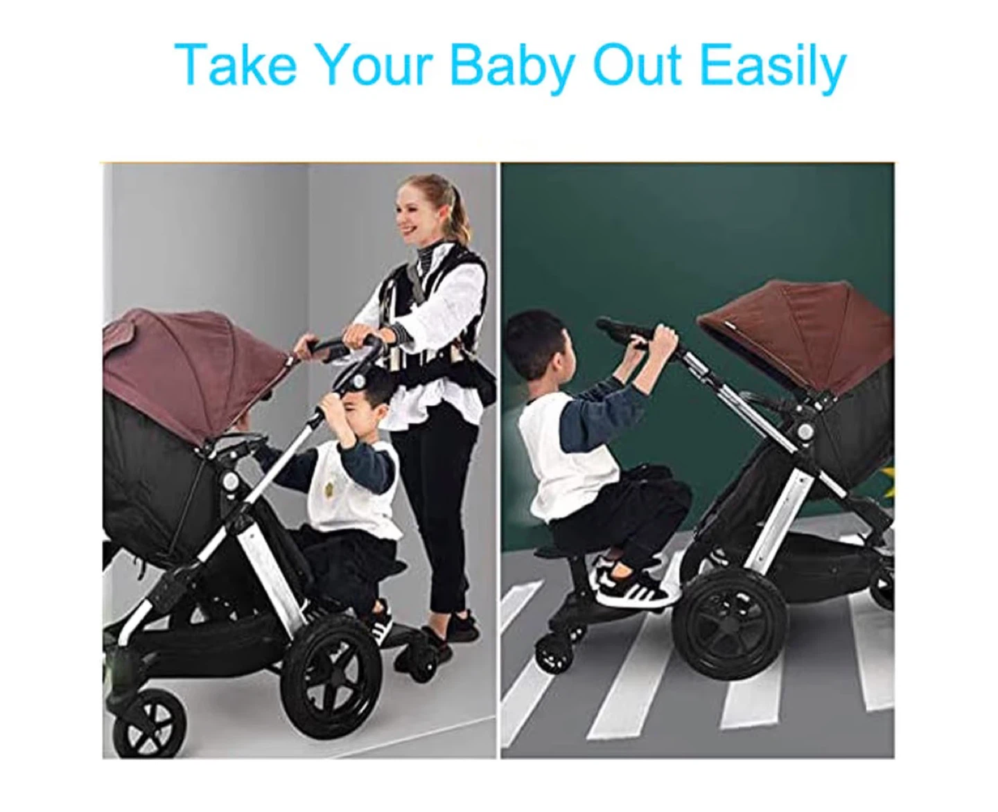 Stroller Board with Seat and Adjustable Arms