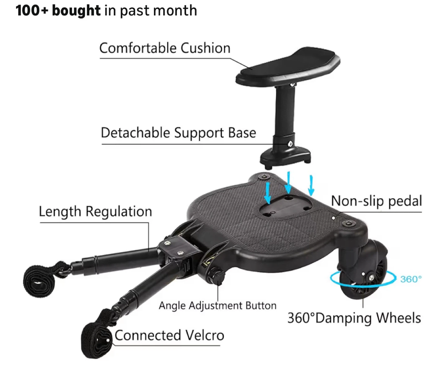 Stroller Board with Seat and Adjustable Arms - photo 3