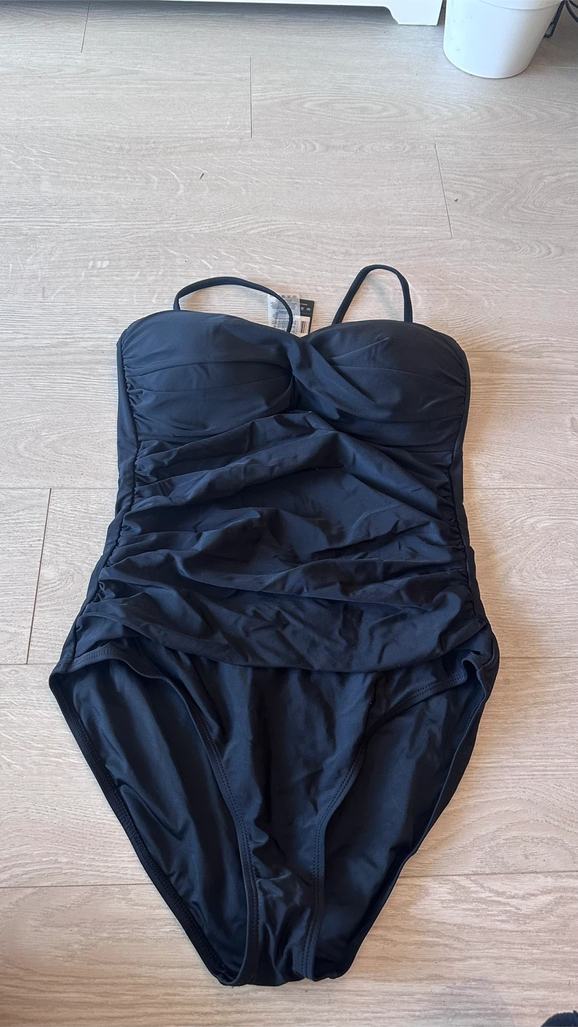 Black One-Piece Swimsuit - Size L -New