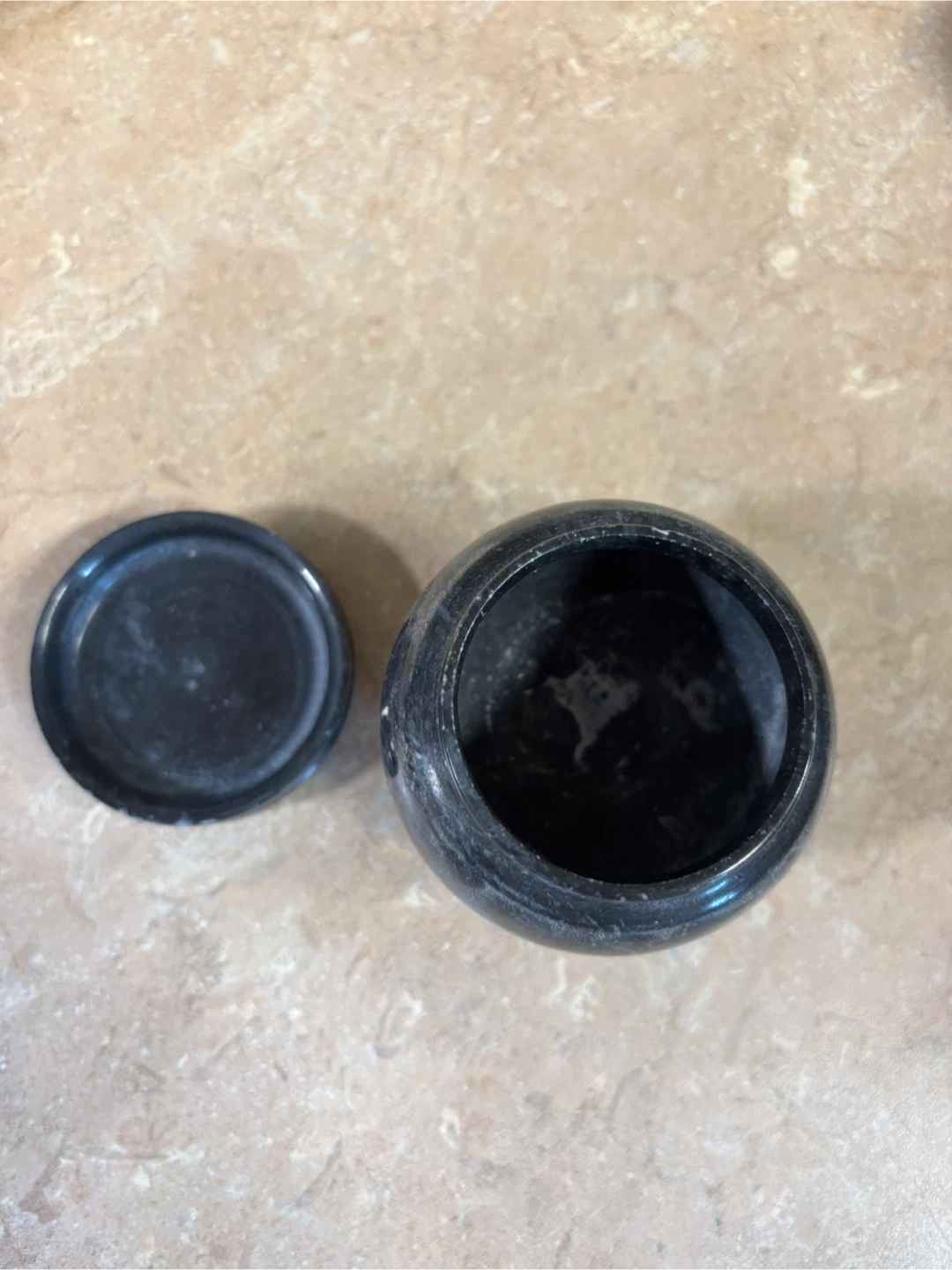 Small Black Marble Jar with Lid - photo 2