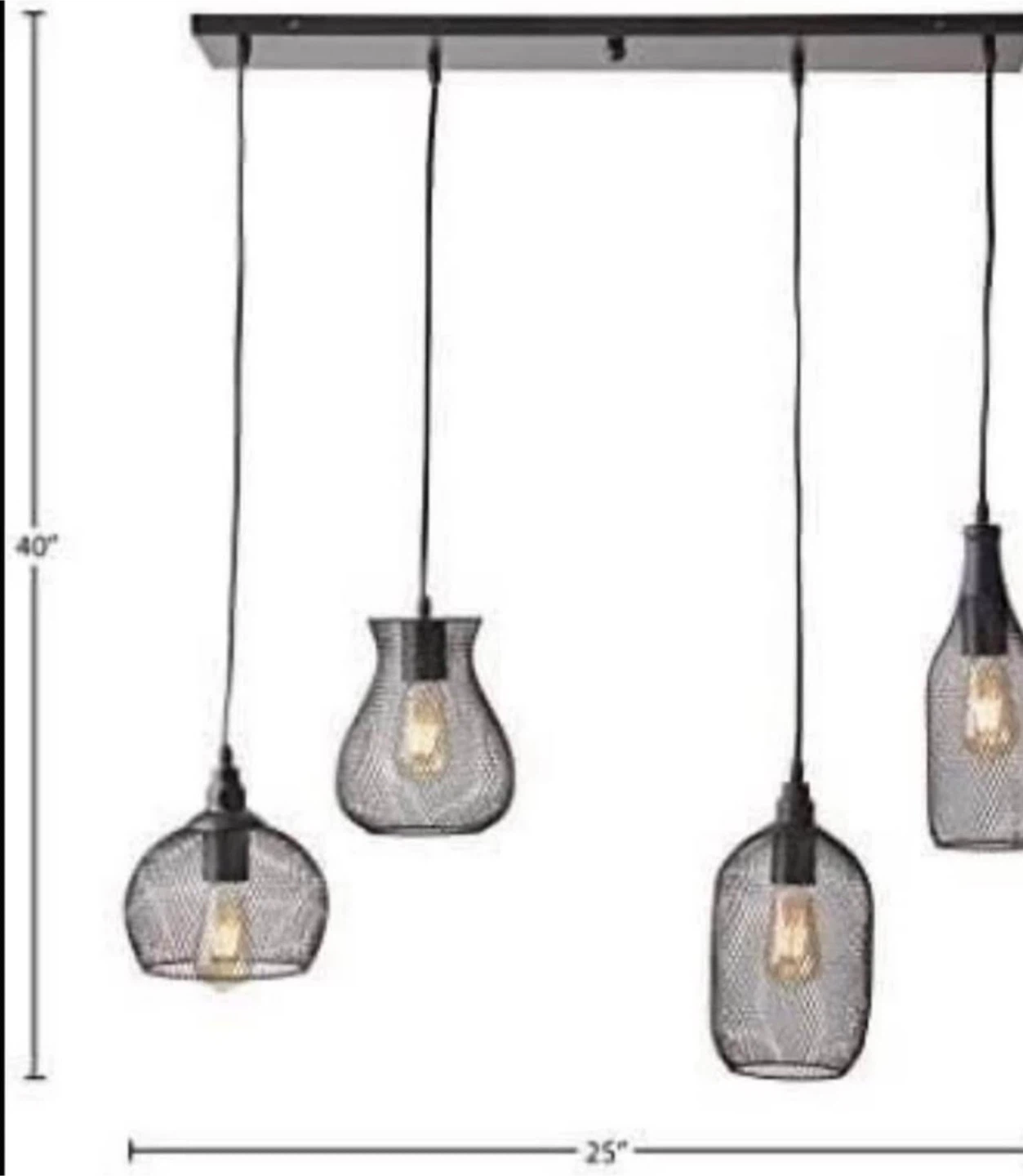 Black 4-Light Pendant Light Fixture