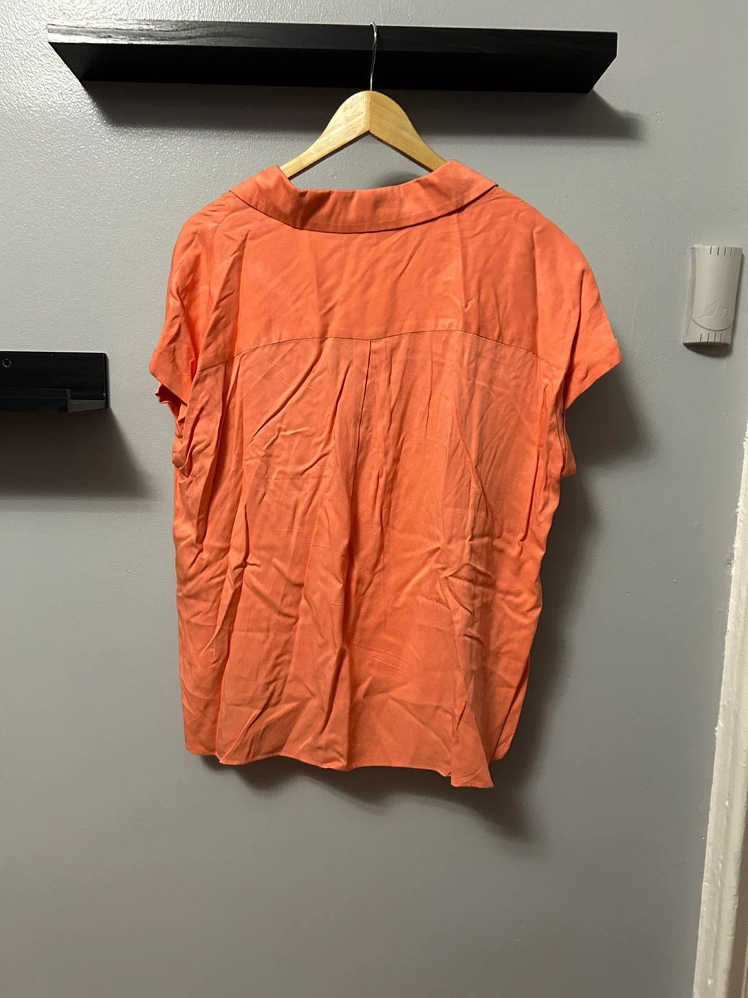 Rose + Olive Orange Button-Up Shirt with Pockets - XL - photo 3