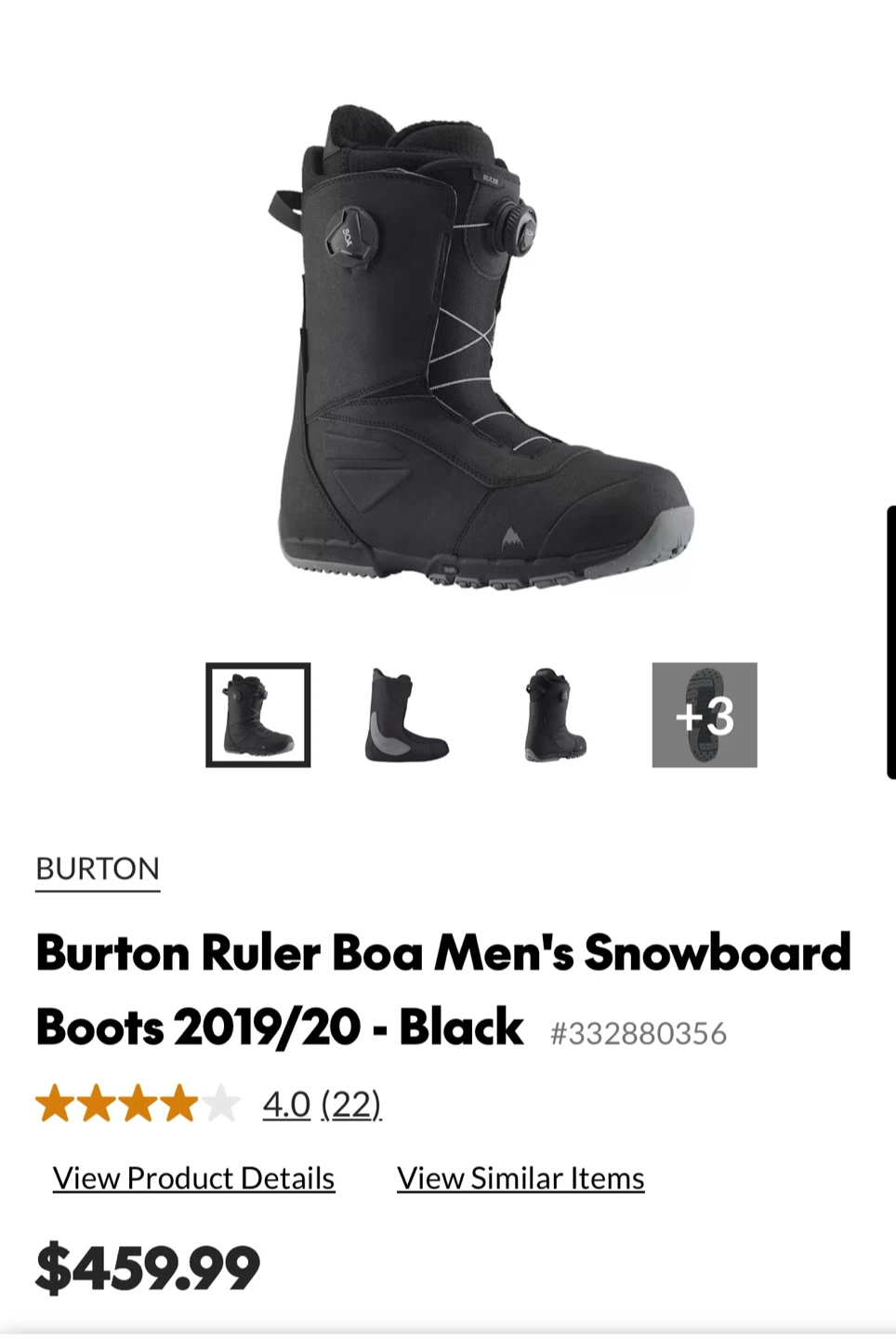 Burton Ruler Boa Men's Snowboard Boots 2019/20 - Black