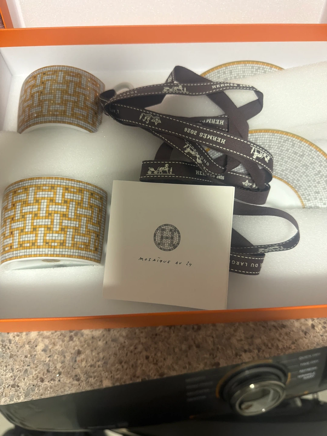 Hermès "Mosaïque au Galop" espresso cups and saucers set