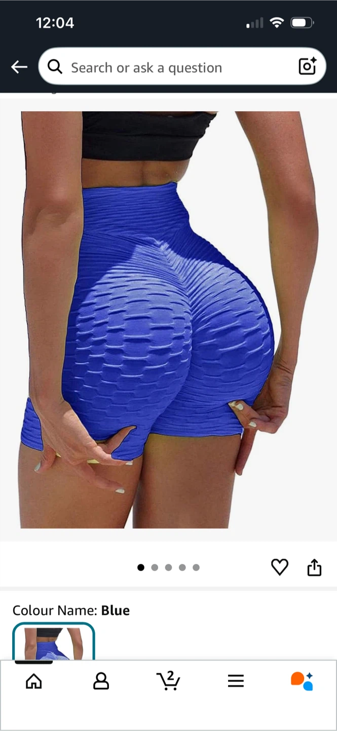 Textured Yoga Shorts - Blue/black - photo 2