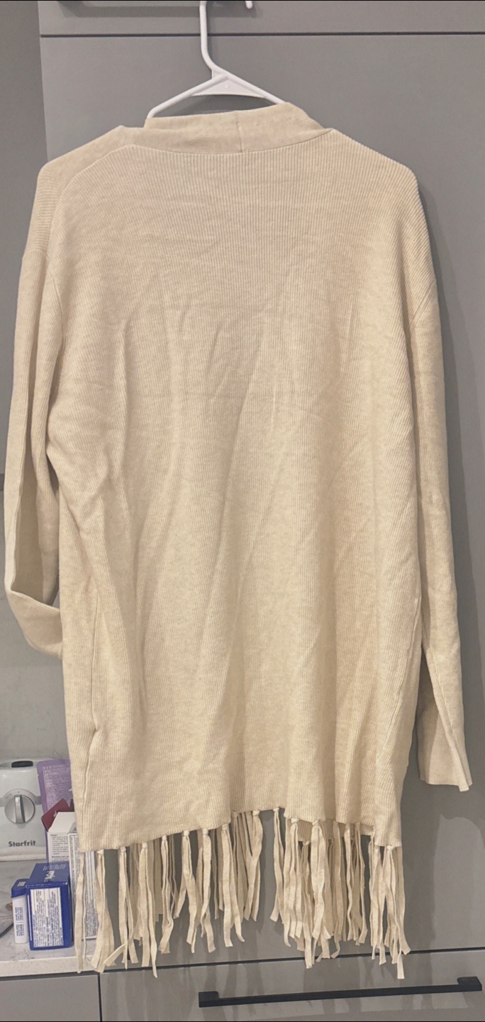 Cream Cardigan with Fringe - photo 2