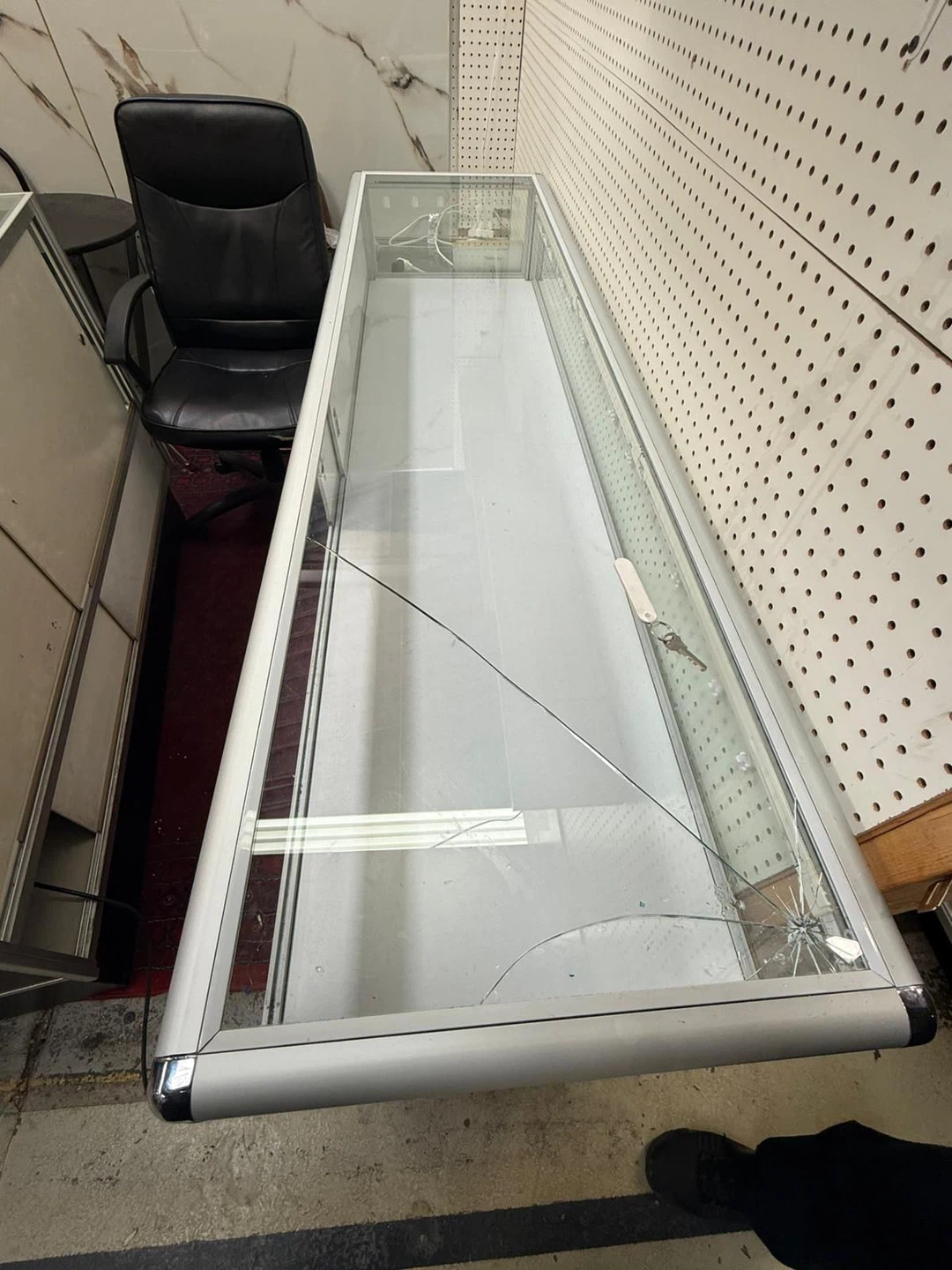 Glass Display Showcase Counter with Silver Trim - photo 2