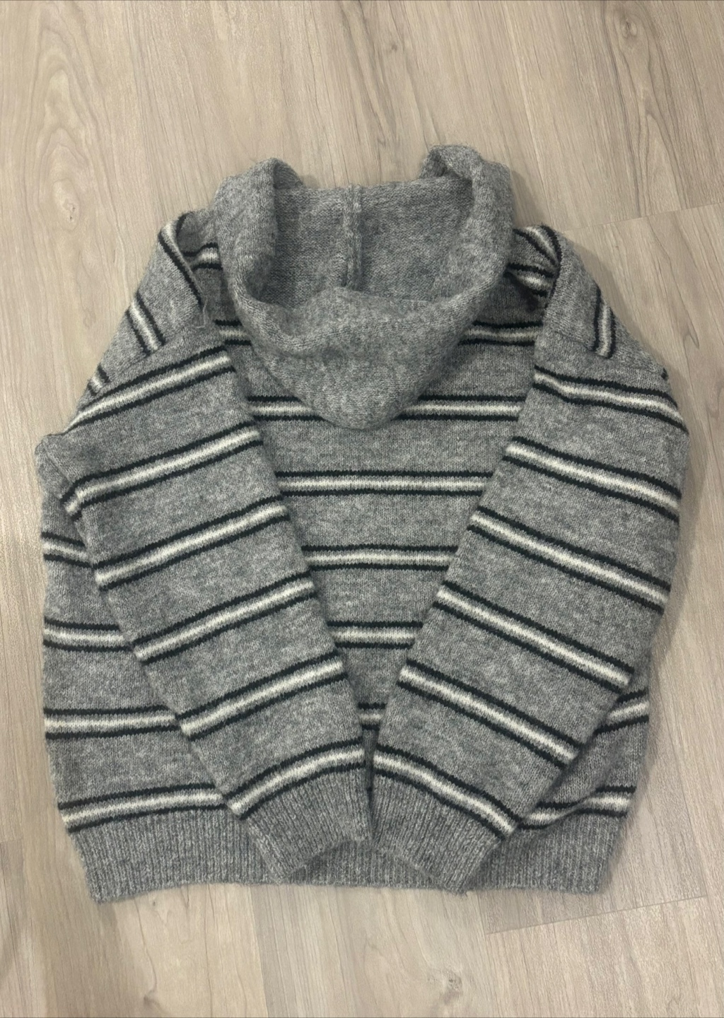 Grey Striped Hoodie - photo 2