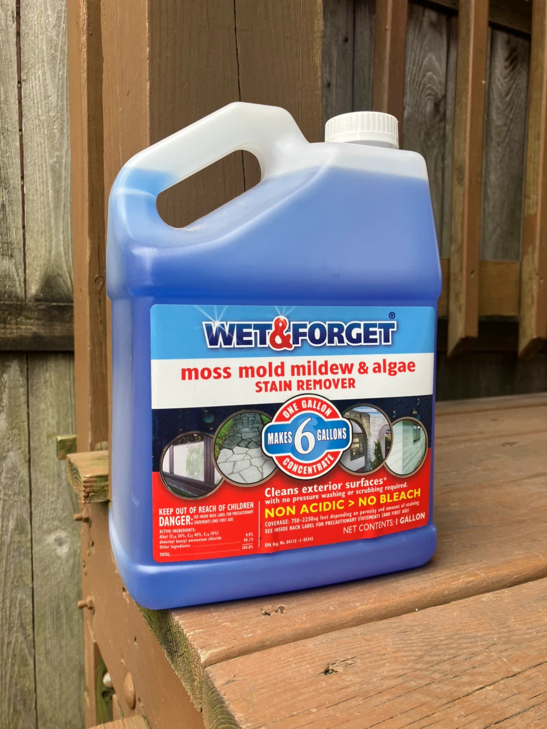 Wet & Forget 1 Gallon Moss Mold Mildew Algae Stain Remover - New