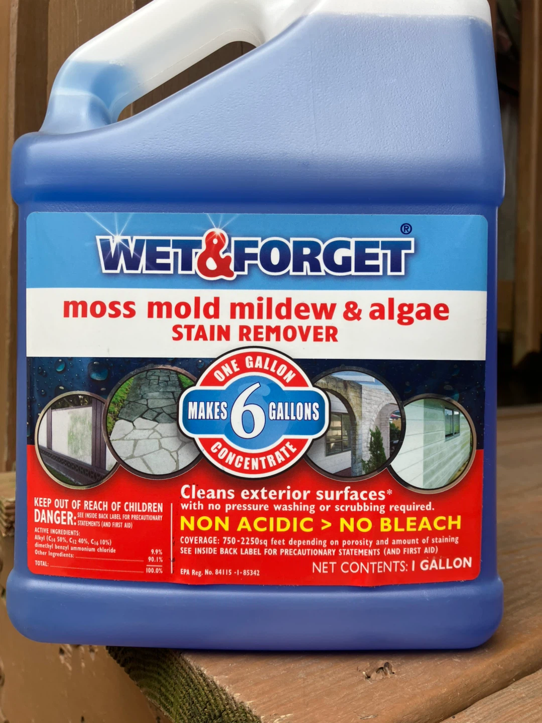 Wet & Forget 1 Gallon Moss Mold Mildew Algae Stain Remover - New - photo 2