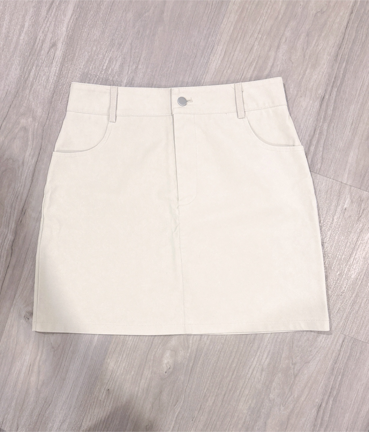 Cream A-Line Mini Skirt