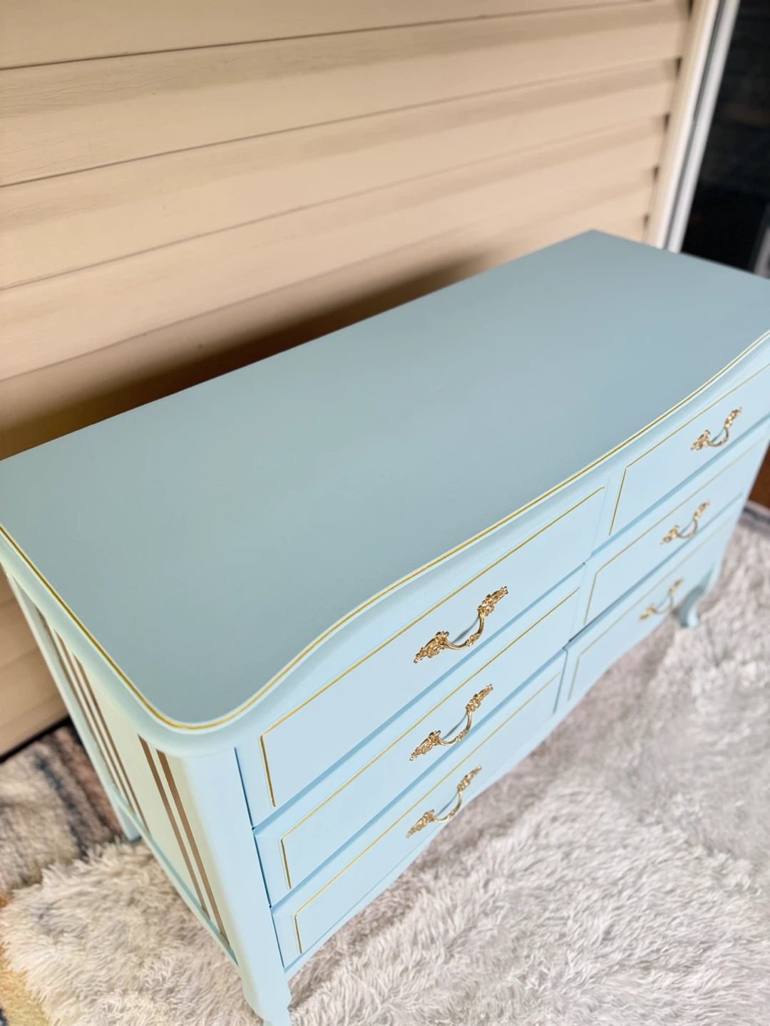 Light Blue Dresser with Gold Accents - photo 4