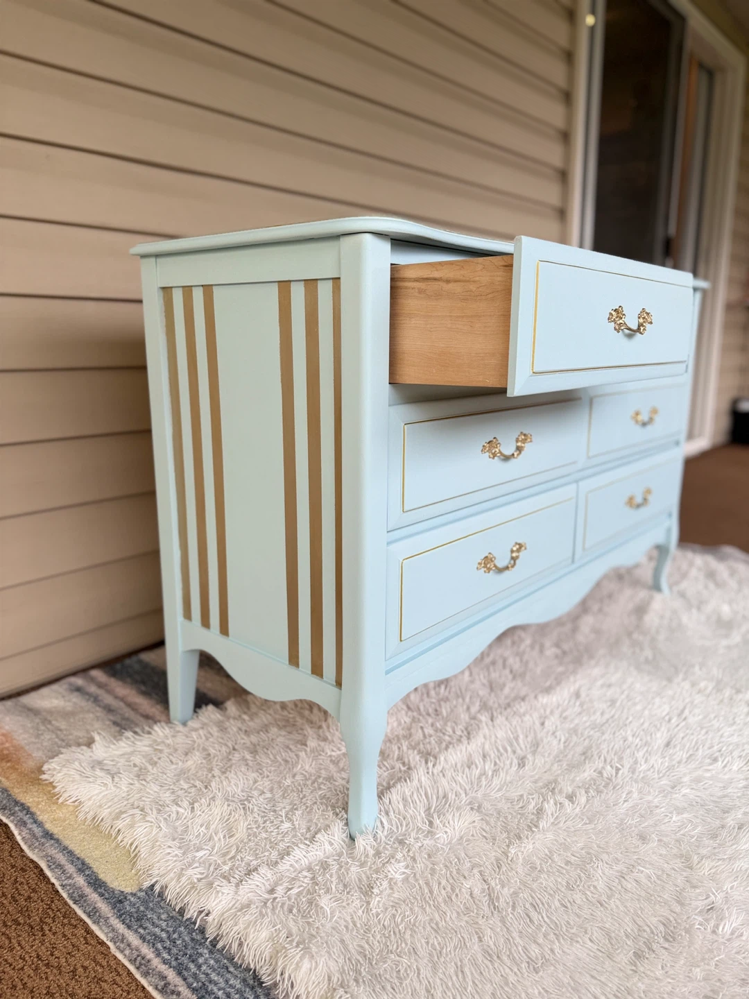 Light Blue Dresser with Gold Accents - photo 5