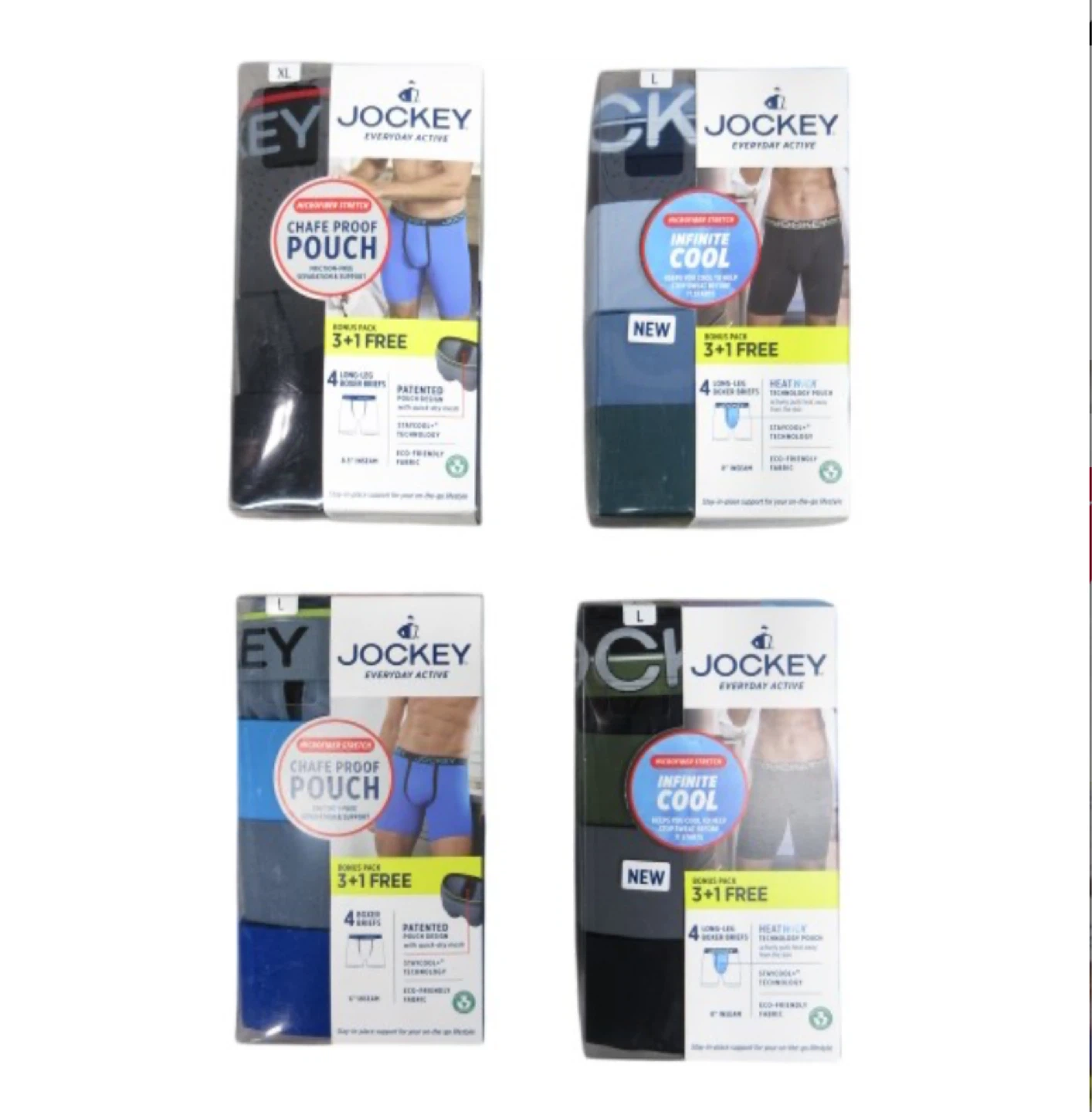 Jockey Everyday Active Boxer Briefs - Bonus Pack 3+1 Free