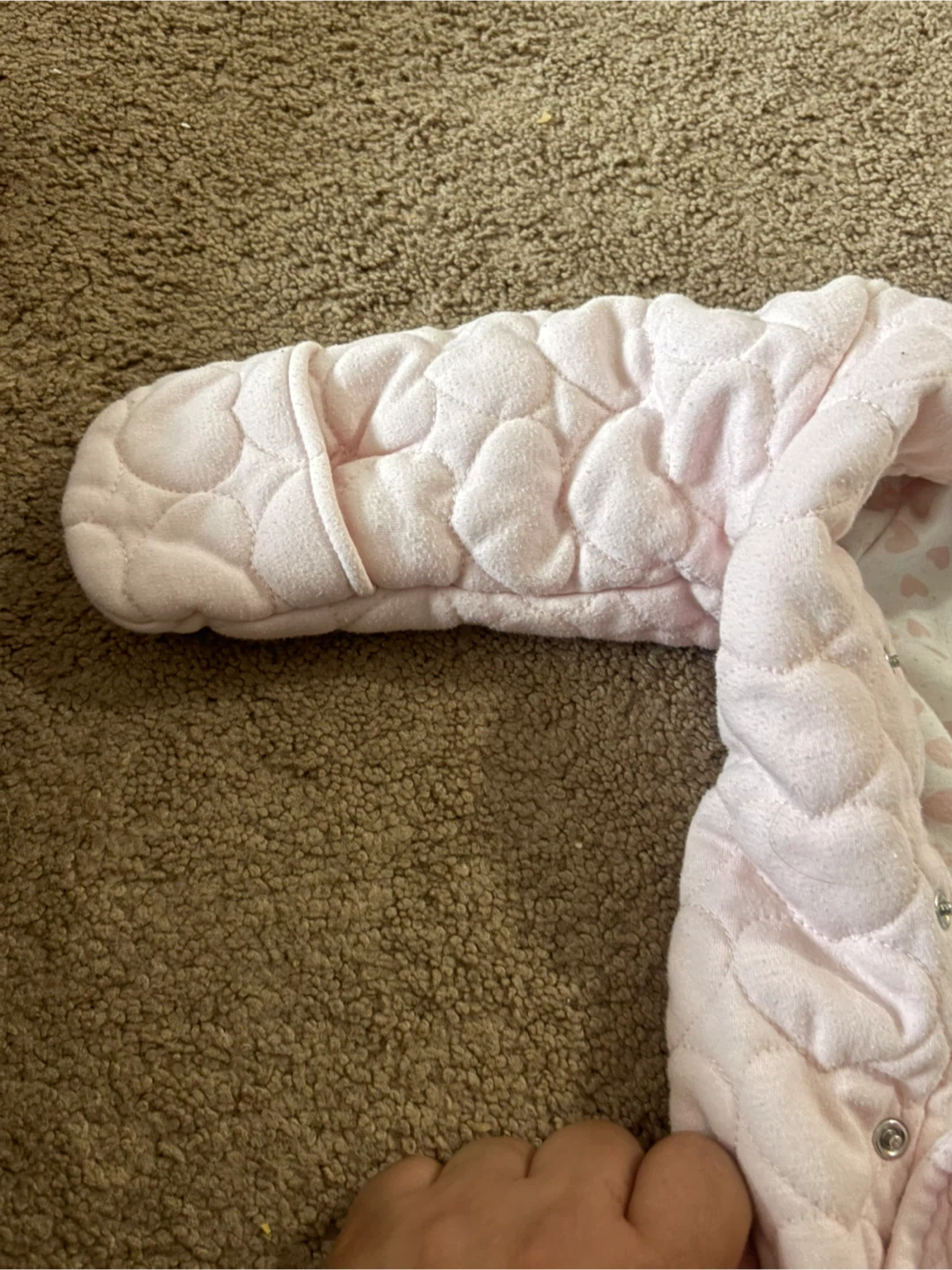 Pink Quilted Heart Baby Snowsuit with Hood - photo 3