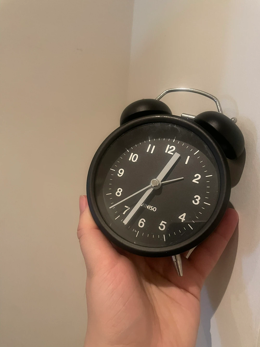 Miniso Black Twin Bell Alarm Clock