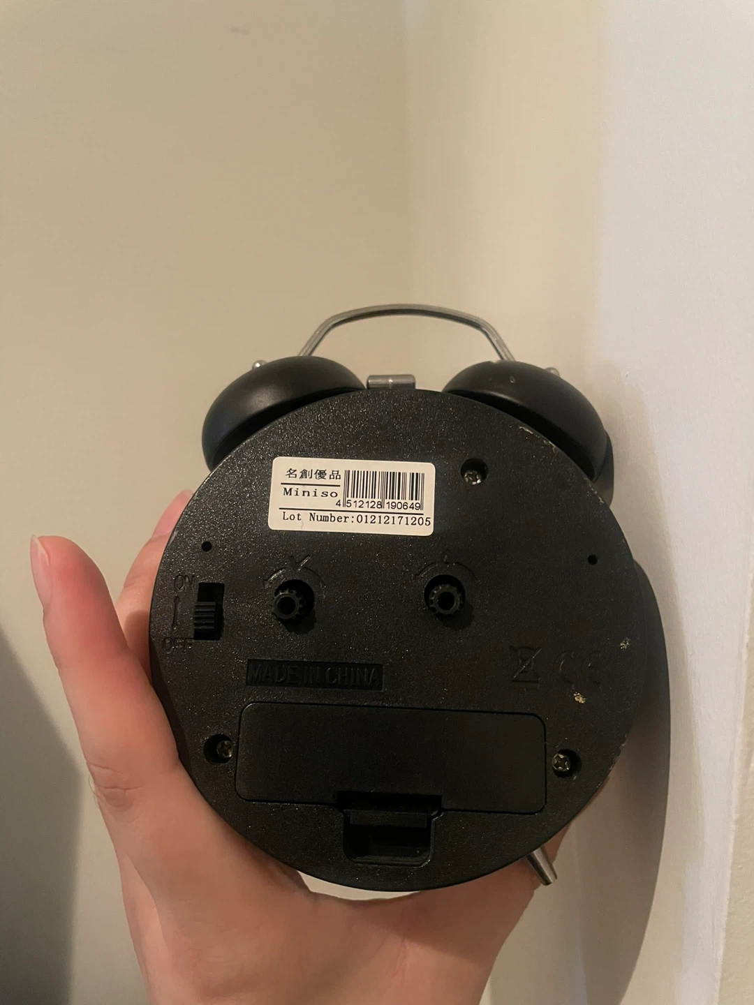 Miniso Black Twin Bell Alarm Clock - photo 2
