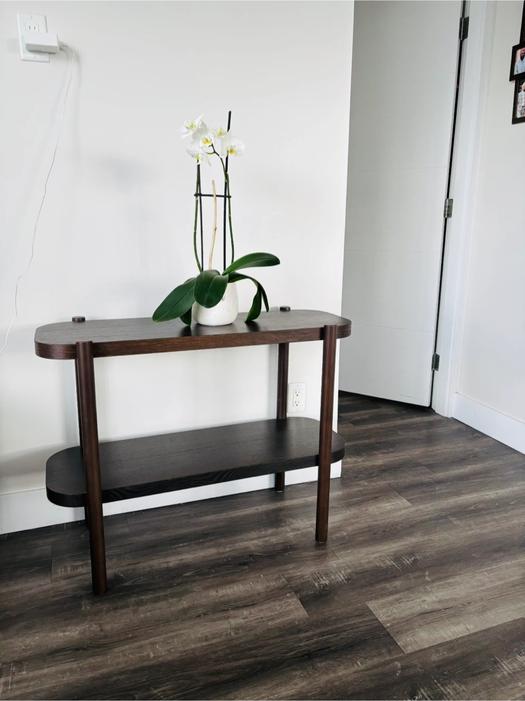Dark Wood 2-Tier Console Table - photo 2