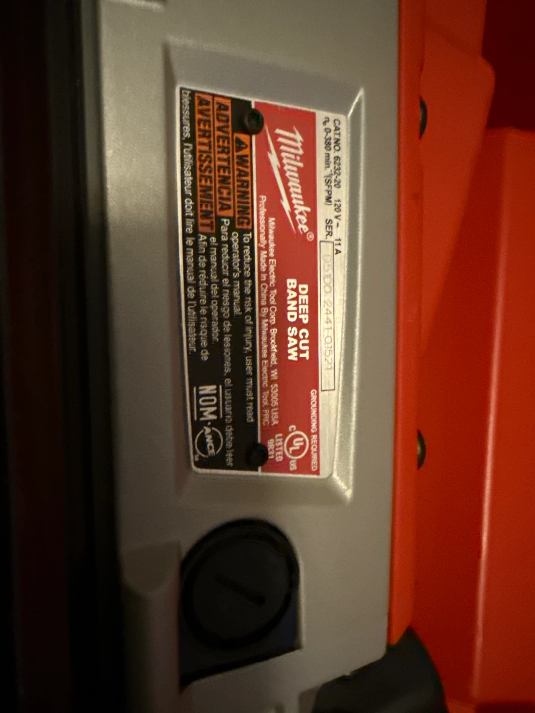 Milwaukee Deep Cut Band Saw CAT NO. 6232-20 - photo 2