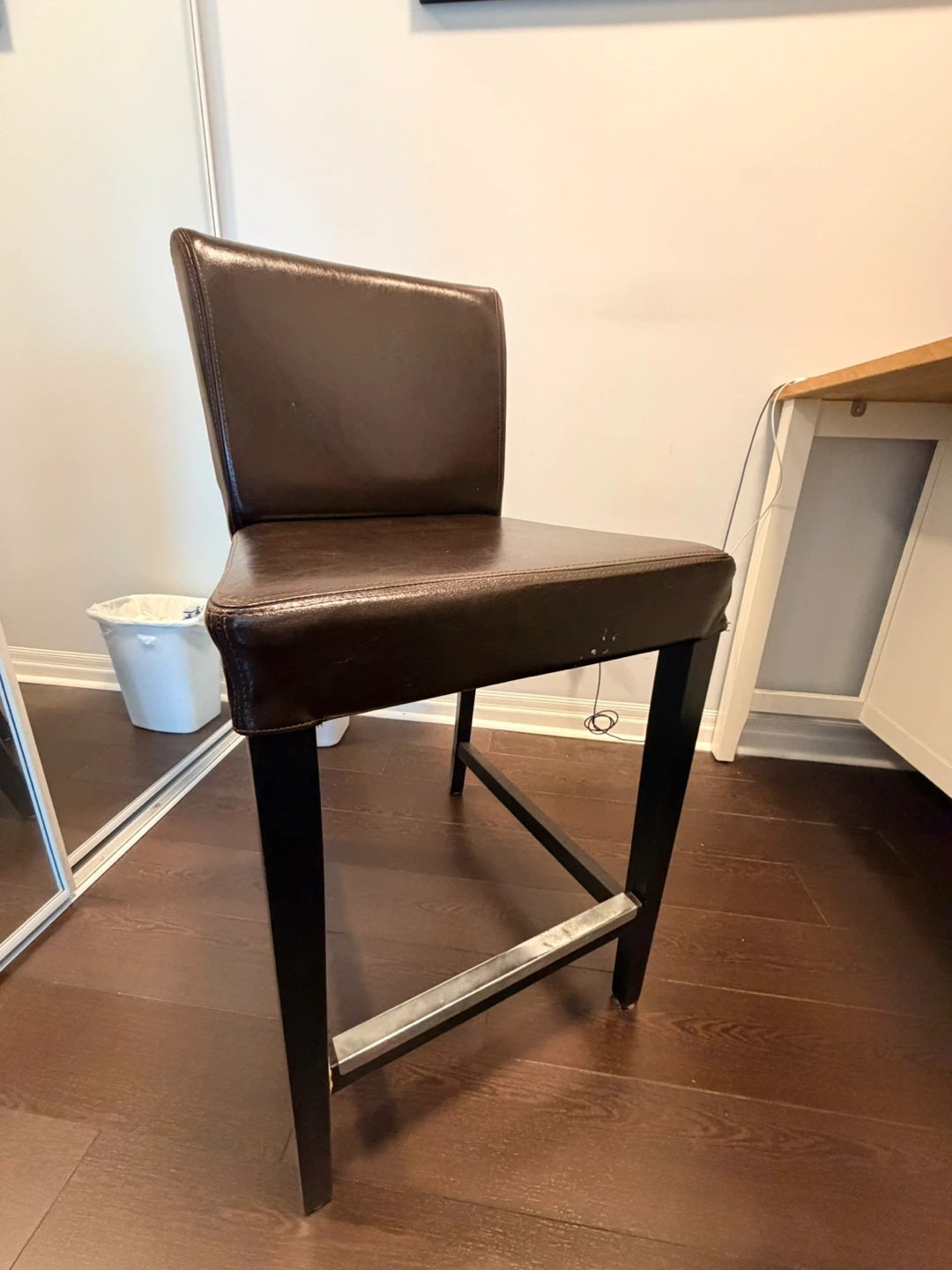 Brown Faux Leather Bar Stool - photo 2