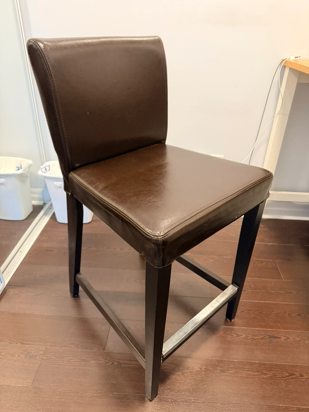Brown Faux Leather Bar Stool