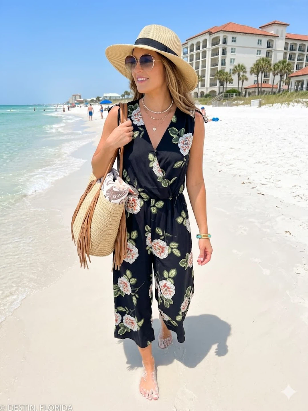 AS U WISH Floral Print Jumpsuit XS