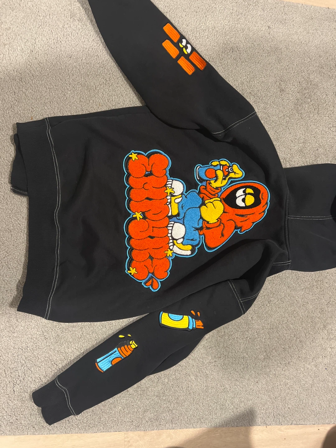 Empyre Black Graphic Zip-Up Hoodie Size Medium - photo 3