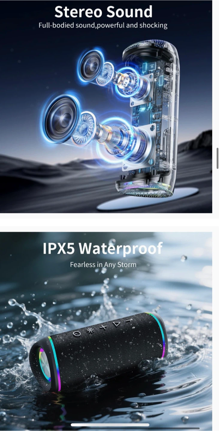 RGB EBS-609 Wireless Speaker Bluetooth 5.3 IPX5 Waterproof - photo 2