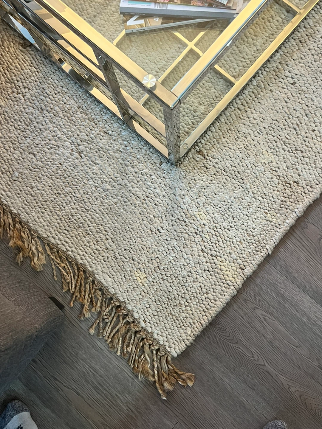 Hand-woven Jute Rug with Fringe 4x6