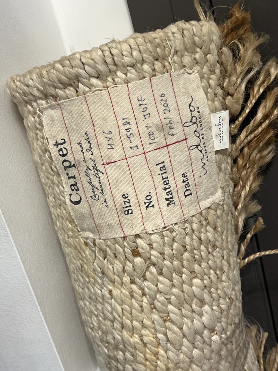 Hand-woven Jute Rug with Fringe 4x6 - photo 2