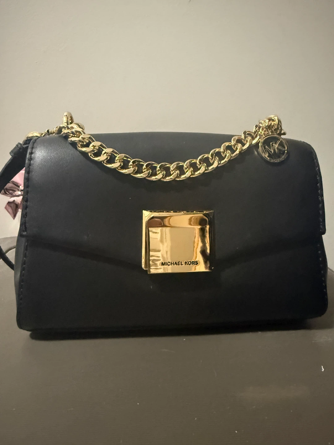 Michael Kors Black Leather Chain Shoulder Bag