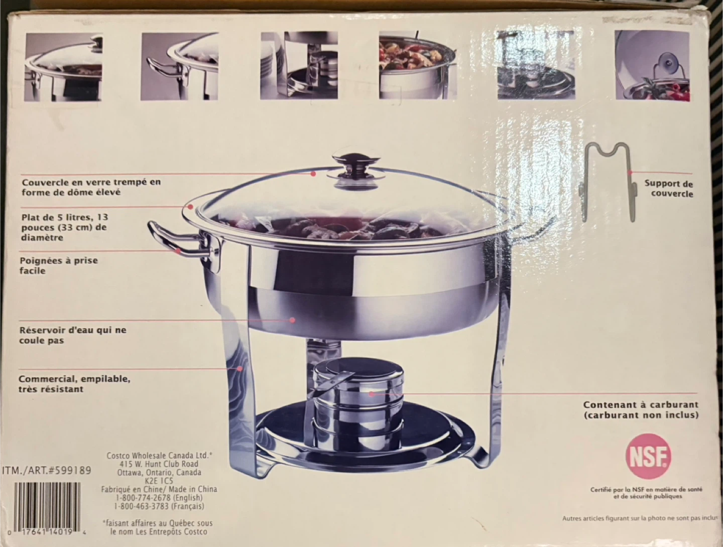 Stainless Steel Chafing Dish with Glass Lid