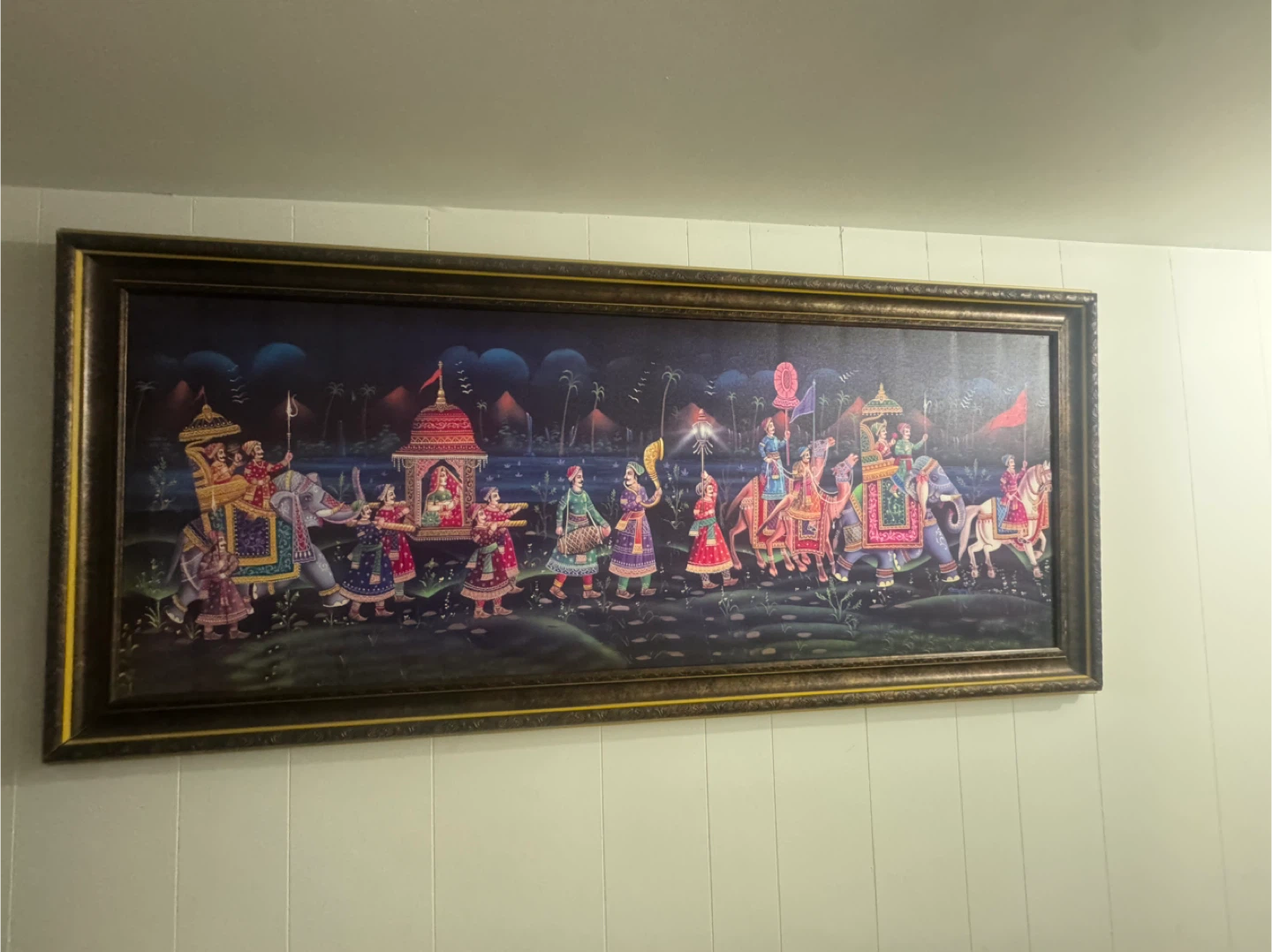 Framed Indian Procession Artwork