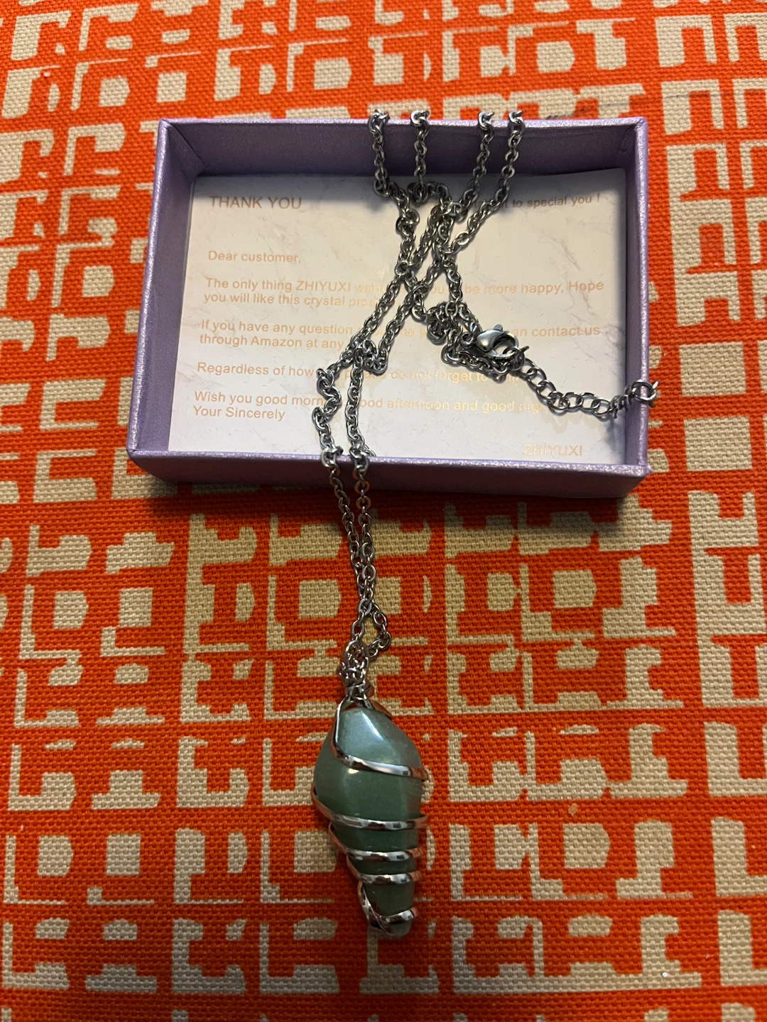 Green Shell Pendant Necklace