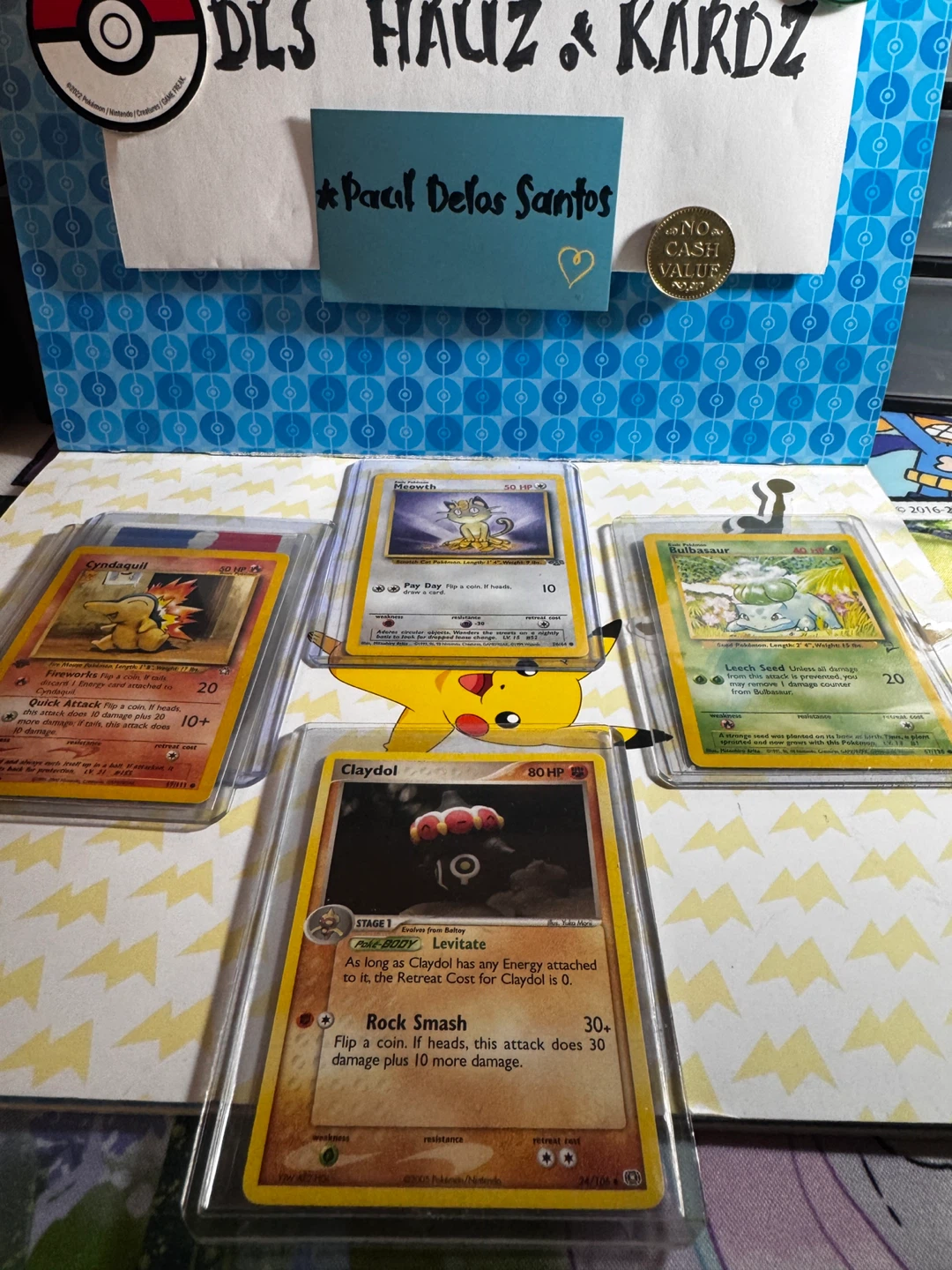Pokemon Trading Cards - Cyndaquil, Meowth, Bulbasaur, Claydol