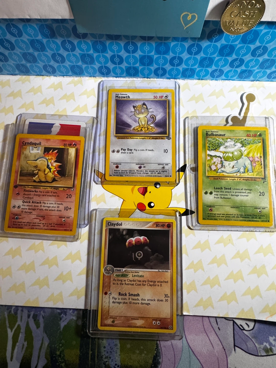 Pokemon Trading Cards - Cyndaquil, Meowth, Bulbasaur, Claydol - photo 2